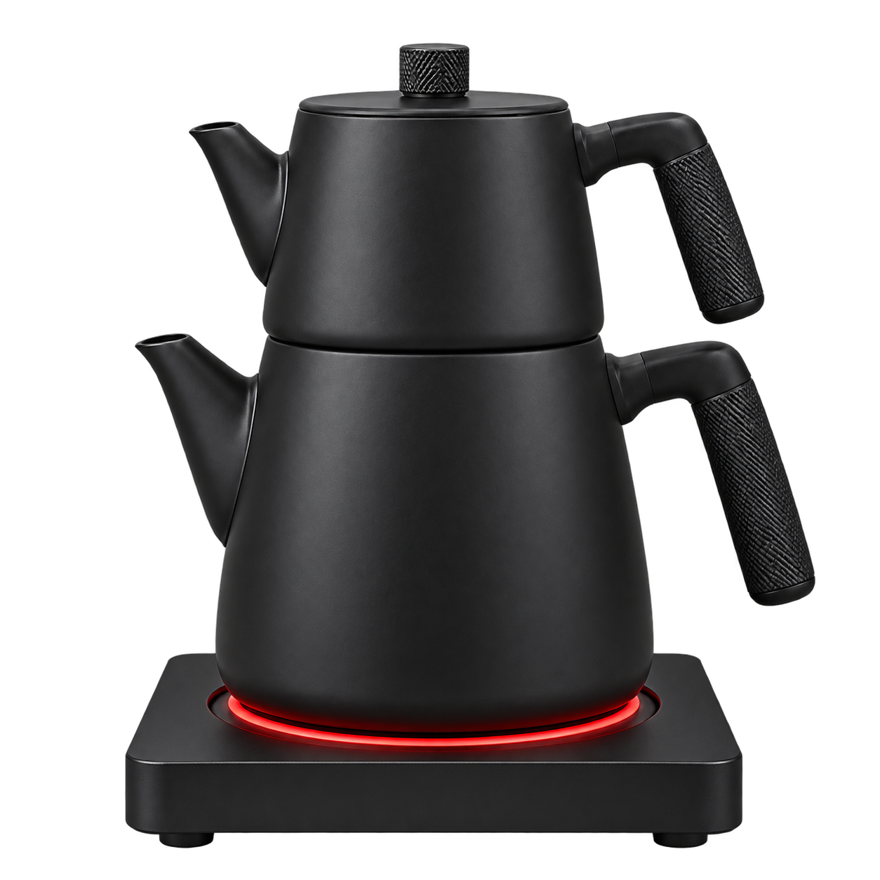 Matte black Turkish tea maker